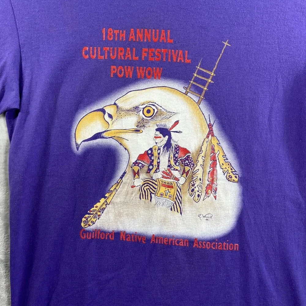 Vintage Hanes T-Shirt Mens Medium Heavyweight 50/50 Single Stitch Eagle Graphic